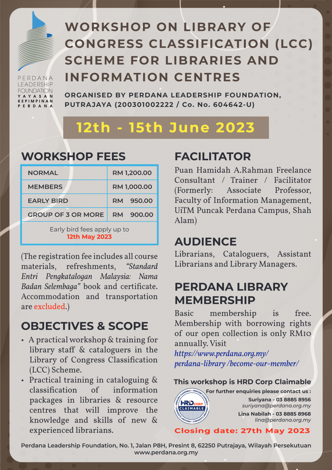 Library Of Congress Classification (LCC) Workshop – Perdana Leadership ...